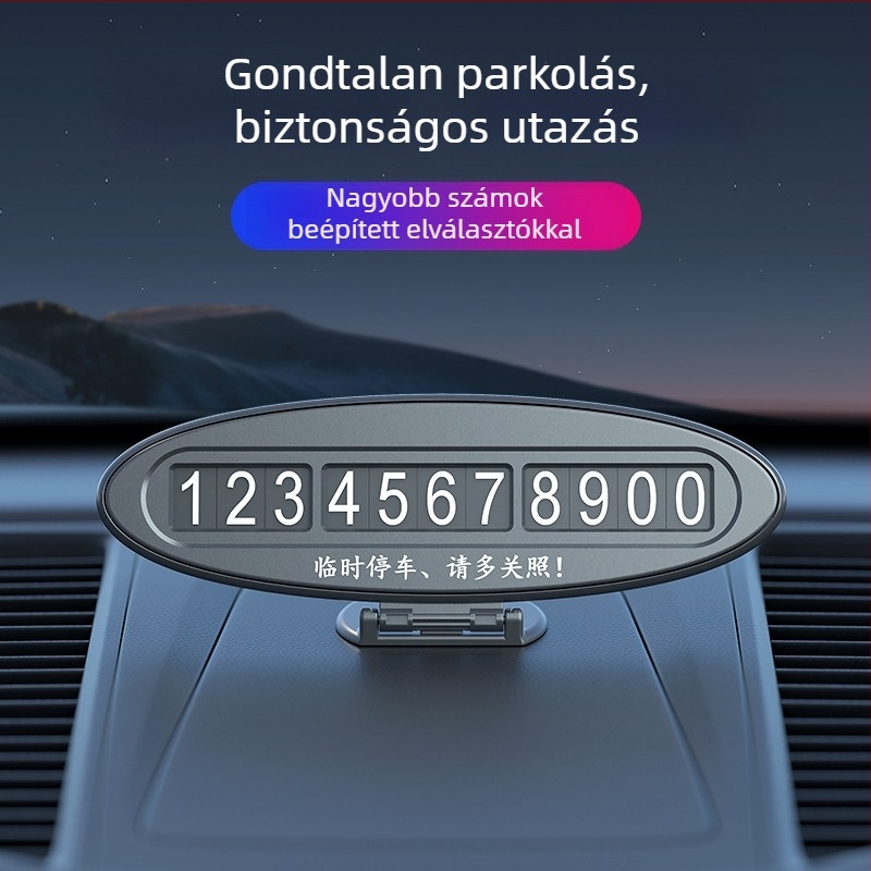 Rejtett autó mozgató rendszámtábla – Modell J3, műanyag, nyomtatott logó, testreszabás
