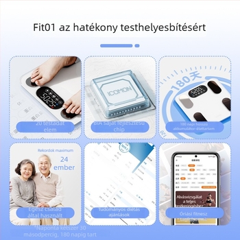 Okos testzsírszámláló mérleg Worley FG2313WB, 5–180 kg, magas pontosságú G-típusú érzékelő, edzett üveg, vezeték nélküli hatótávolság 5–10 m