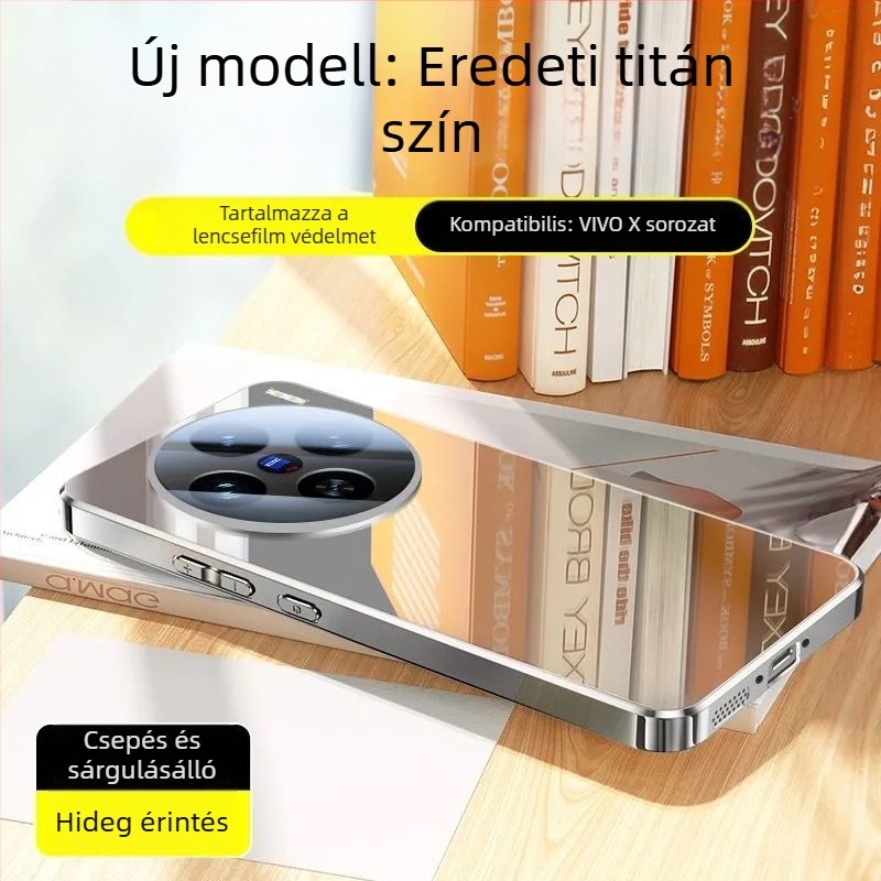 Vivo X200S mobiltelefon tok tükrös üveggel, ultra vékony, teljes védelem, ütésálló, hőelvezetés javított