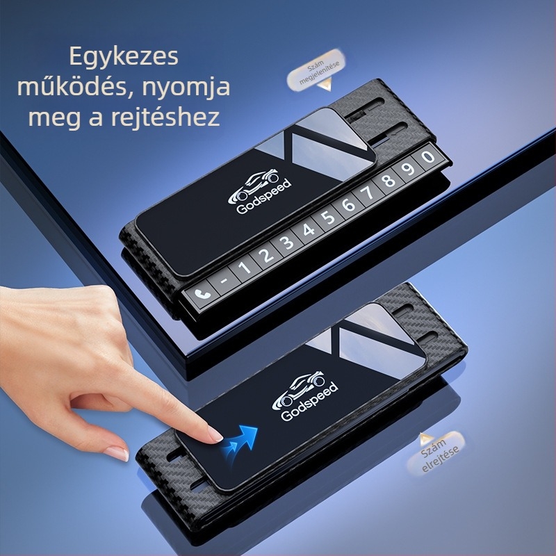 Rejtett ideiglenes parkolási tábla autóhoz, telefonszámmal és nyomtatott logóval, rozsdamentes acél jelzőtábla