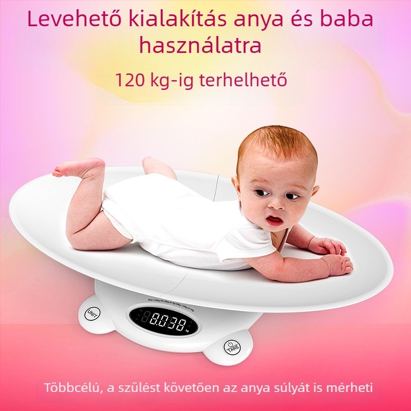 Elektronikus babamérleg otthoni használatra, pontos mérés babáknak és háziállatoknak