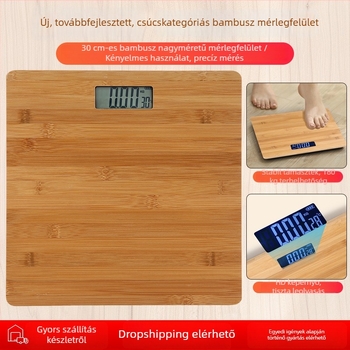 Bambusz elektronikus testsúlymérleg, háztartási használatra, magas pontossággal, diákoknak kollégiumban