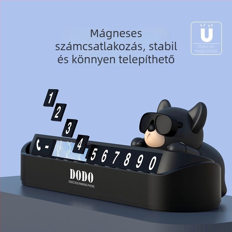 Dodo dog Rejtett autó rendszám-tartó — műanyag, ideiglenes parkoláshoz, kijelzi a telefonszámot