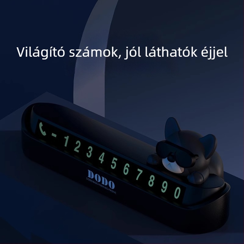 Dodo dog Rejtett autó rendszám-tartó — műanyag, ideiglenes parkoláshoz, kijelzi a telefonszámot