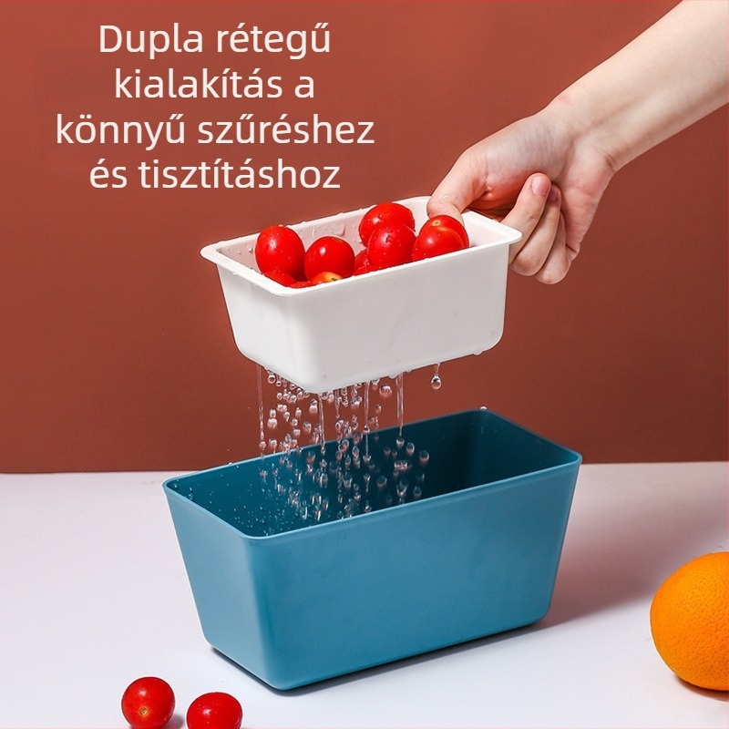 Zhengyan műanyag kettős rétegű gyümölcstál leeresztő funkcióval, 2022-es kiadás