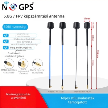 Drón antenna magas nyereséggel 5.8 GHz, Mushroom fej, 2 dB, 50 Ω, VSWR ≤ 2.0