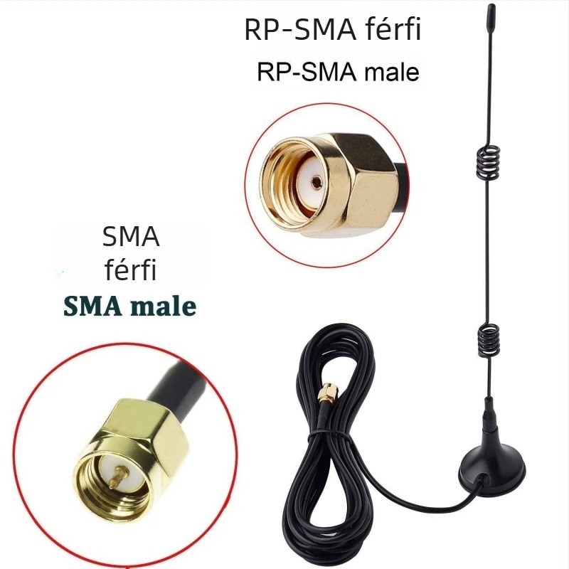 Duál-sávos WiFi antenna vákuumrögzítéses külső router/modulhoz, 1 m kábel, SWR ≤ 1.5, Shanyang Longke
