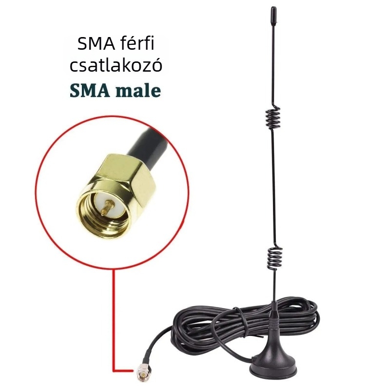 Duál-sávos WiFi antenna vákuumrögzítéses külső router/modulhoz, 1 m kábel, SWR ≤ 1.5, Shanyang Longke