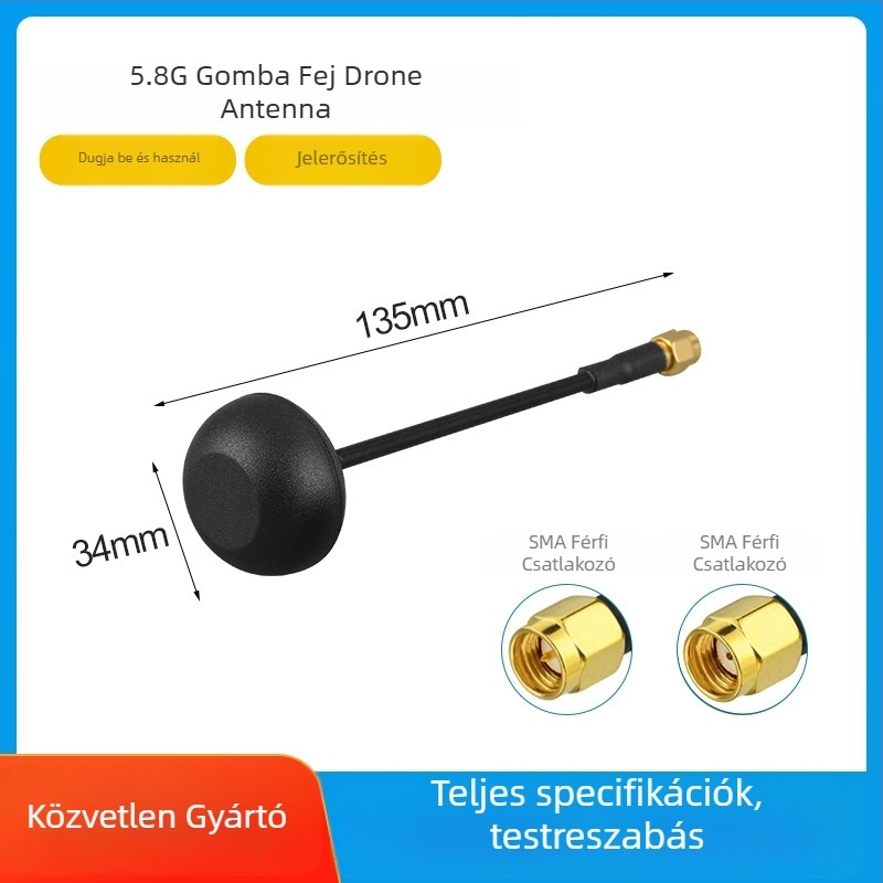 5,8 GHz Mushroom fej FPV antenna versenydronekhez, omnidirekcionális, ANT58M
