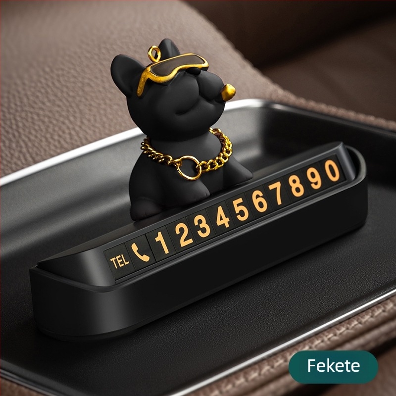 Ideiglenes parkolási telefonszám tábla autókhoz – műanyag Yingyifei, költöztető kártya, Francia bulldog dekoráció (Tb-901048465802)