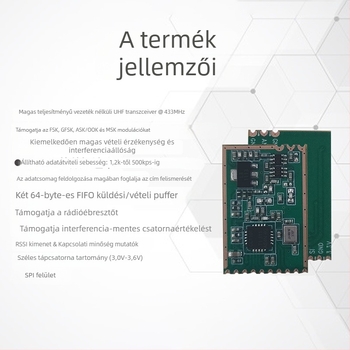 CC1101 RF SPI 433MHz adó-vevő modul magas teljesítményű PA/LNA-val ipari vezérléshez és vezeték nélküli érzékeléshez