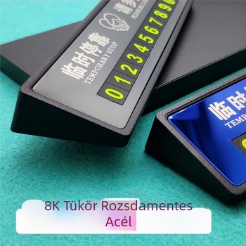 Rozsdamentes acél ideiglenes parkoló tábla TG-00661, TONGO, sötétben világító, logó nyomtatás