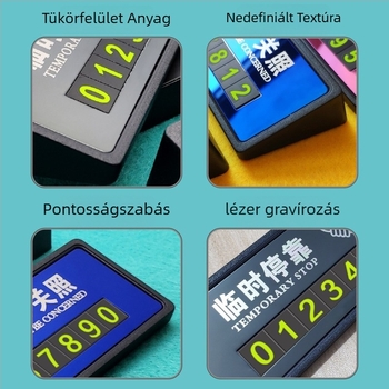 Rozsdamentes acél ideiglenes parkoló tábla TG-00661, TONGO, sötétben világító, logó nyomtatás