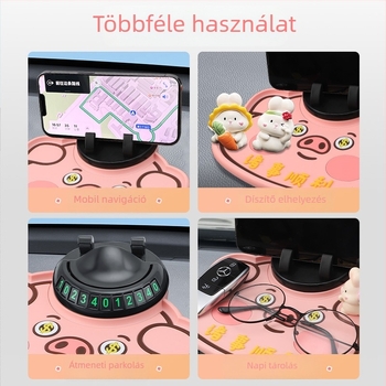 Autó középső konzol anti-slip alátét cartoon tervezéssel és 3-in-1 parkolási szám tábla — Anyag: ABS; Márka: Other; Típus: Electronic