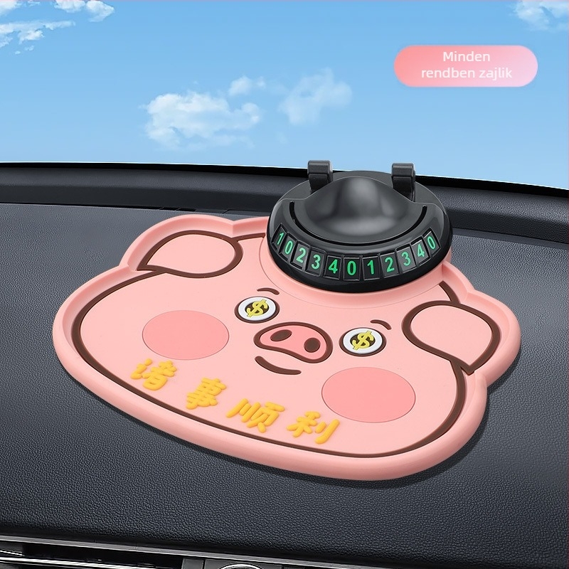 Autó középső konzol anti-slip alátét cartoon tervezéssel és 3-in-1 parkolási szám tábla — Anyag: ABS; Márka: Other; Típus: Electronic