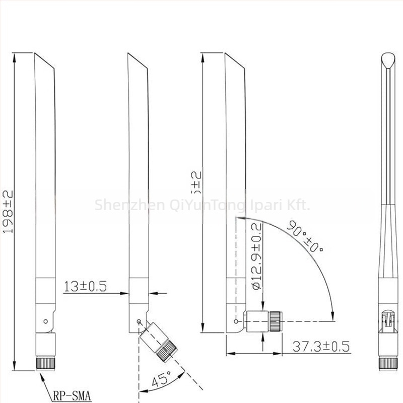 Omnidirekcionális penge antenna, függőleges hajtogatható, WiFi 2.4/5.8 GHz, 4G/LTE/5G