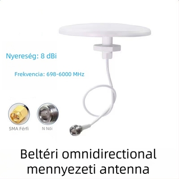 Beltéri mennyezeti antenna, teljes sáv, omnidirekcionális, 4G/5G, egypólusú polarizáció
