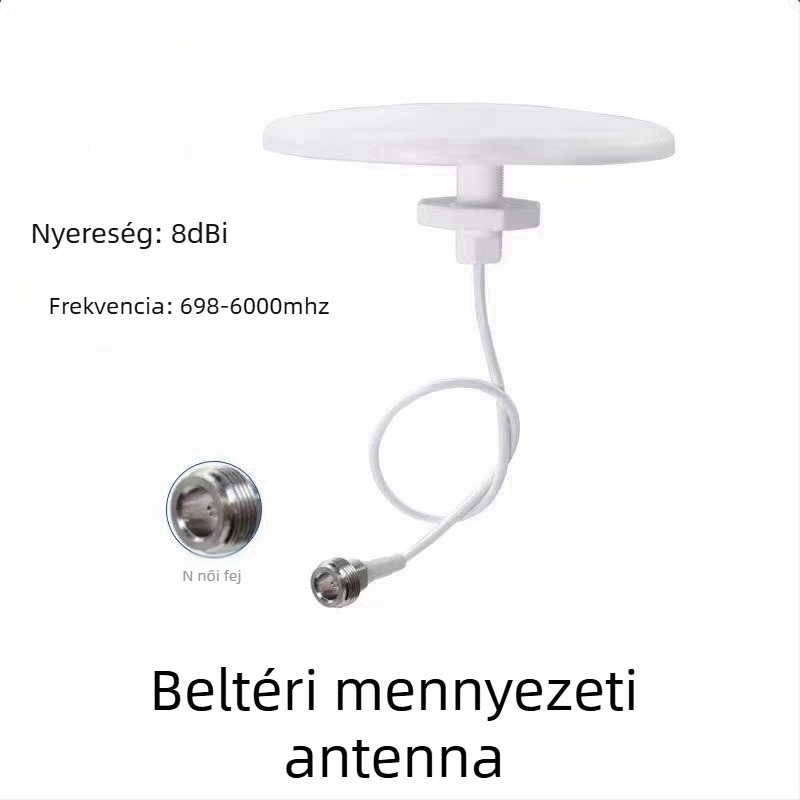 Beltéri mennyezeti antenna, teljes sáv, omnidirekcionális, 4G/5G, egypólusú polarizáció