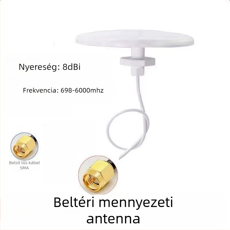 Beltéri mennyezeti antenna, teljes sáv, omnidirekcionális, 4G/5G, egypólusú polarizáció