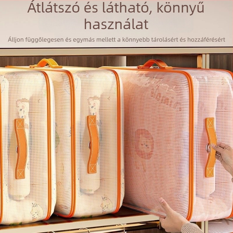 Paplan tároló táska, PET+PE anyag, kézitáska stílus, többfunkciós a hálószoba és utazás tárolásához, japán stílus