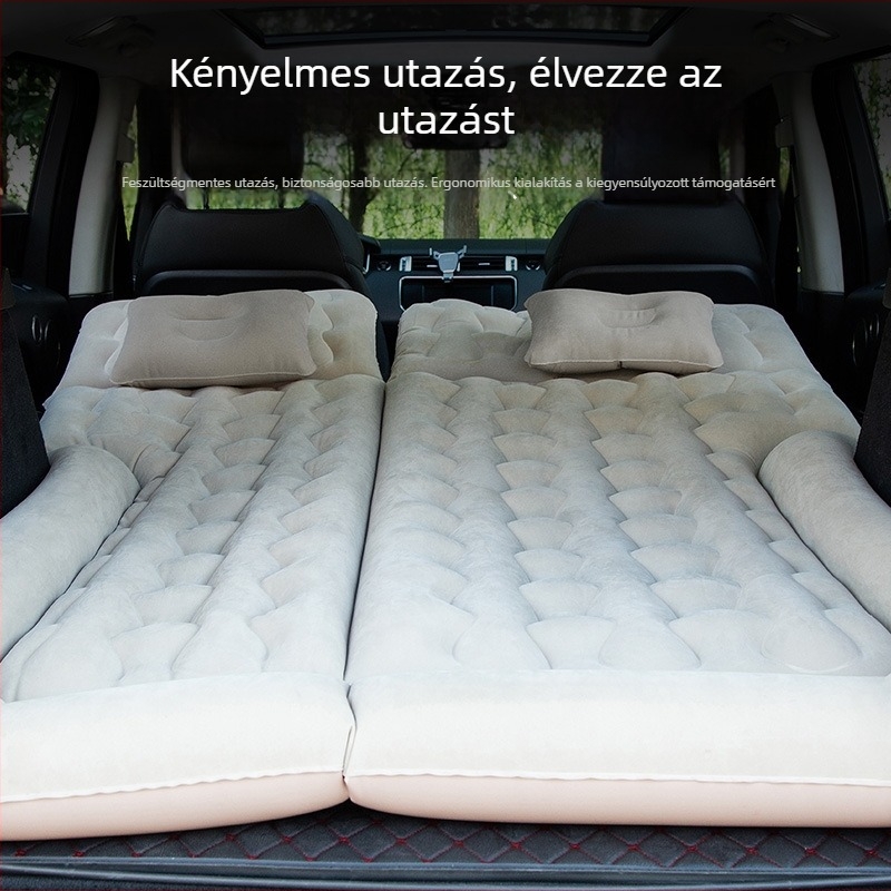Off-road SUV hátsó autóhoz tartozó felfújható ágy, hordozható kettős használatú matrac, flocking felülettel, modell XLB-11, anyag: flocking, súly 4,2 kg, teherbírás 500 kg, kézi felfújás