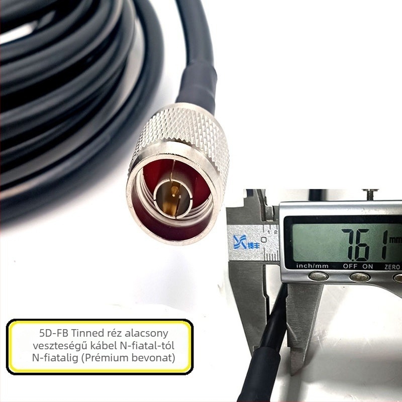 RF koaxiális antenna bővítő adapter, N-N csatlakozó, 50 Ω, teljes réz