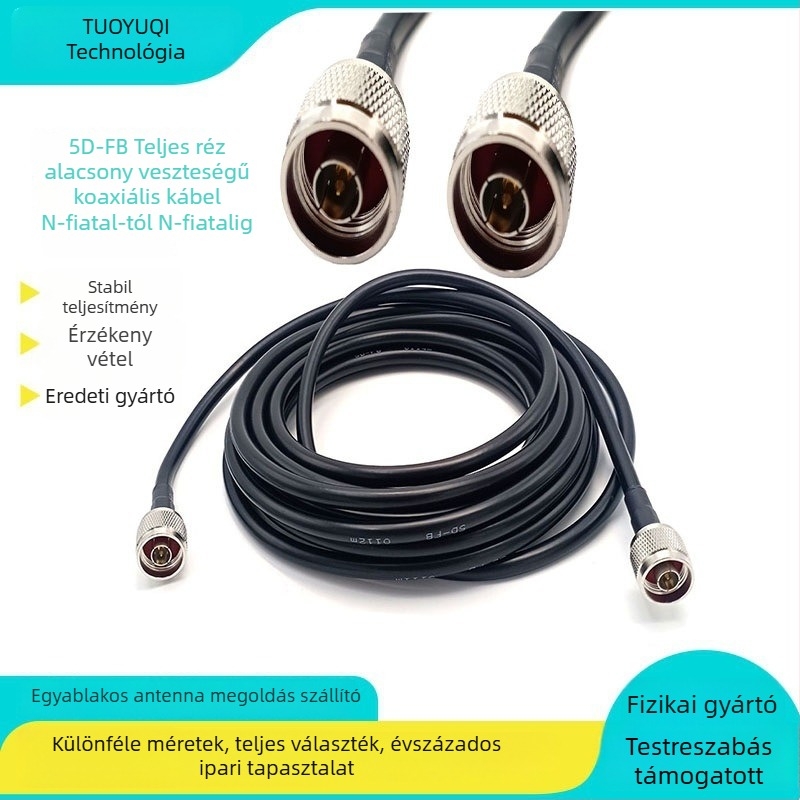 RF koaxiális antenna bővítő adapter, N-N csatlakozó, 50 Ω, teljes réz