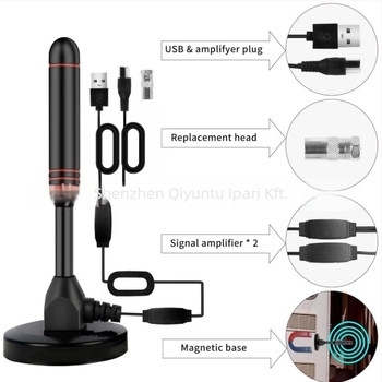 Digitális TV antenna DTMB/DVB-T, beltéri és kültéri használatra, vákuumos rögzítés