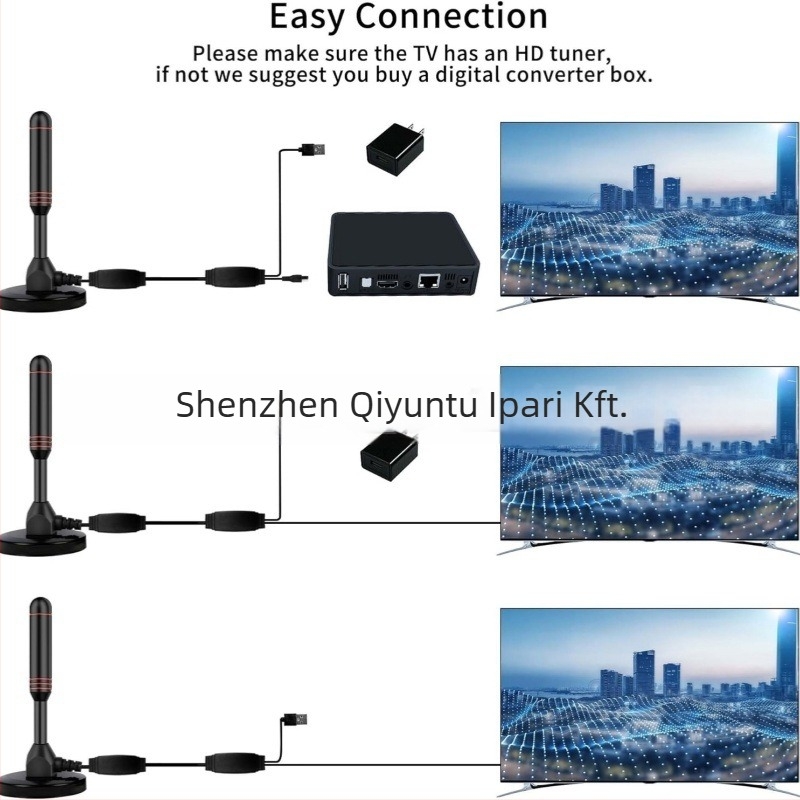Digitális TV antenna DTMB/DVB-T, beltéri és kültéri használatra, vákuumos rögzítés