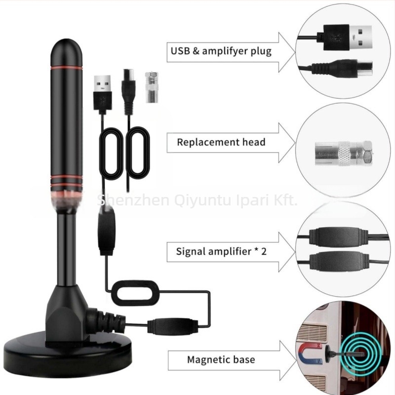 Digitális TV antenna DTMB/DVB-T, beltéri és kültéri használatra, vákuumos rögzítés