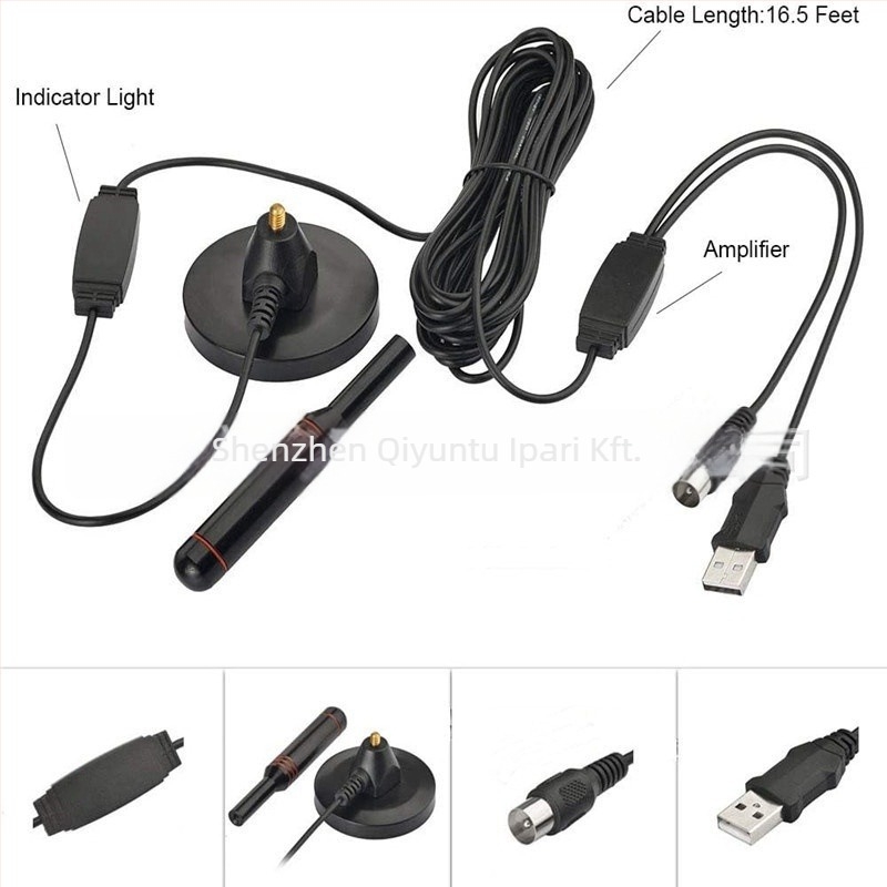 Digitális TV antenna DTMB/DVB-T, beltéri és kültéri használatra, vákuumos rögzítés