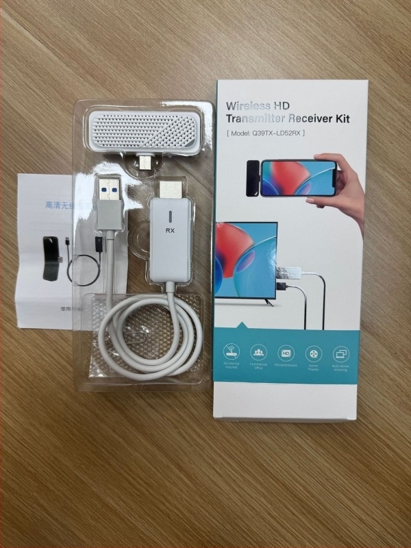 Type-C vezeték nélküli képernyő-tükröző készlet TV/projektorhoz — 1080p HDMI, WiFi, iOS-kompatibilis, Adó és Vevő
