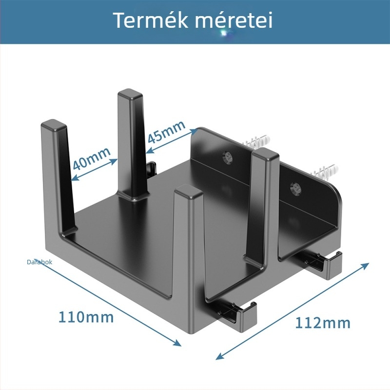 ABS falra szerelhető tartó routerhez és eszközökhöz, két rekeszes kialakítással (106 g)