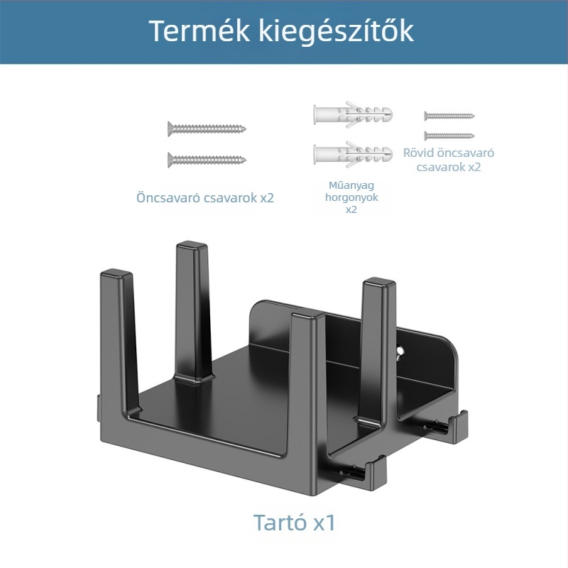ABS falra szerelhető tartó routerhez és eszközökhöz, két rekeszes kialakítással (106 g)