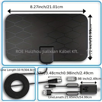 Beltéri és kültéri HD digitális TV antenna, mini rács dizájn, 4K/1080P DVB-T2