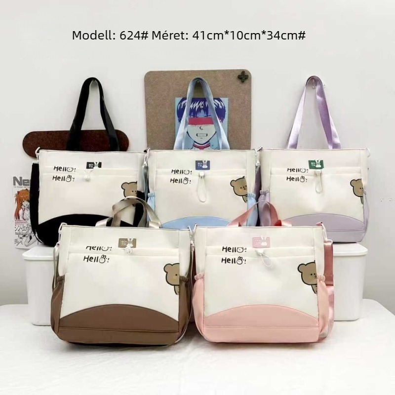 Velvet dream vászon diák crossbody táska - anime mintázat, utcai stílus, uniszex (vászon, poliészter bélés, iskolán kívüli tevékenységek)