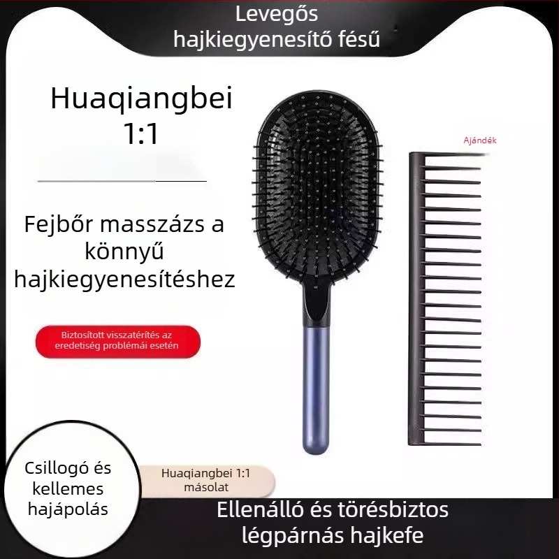 Légpárnás fésű férfiaknak és nőknek — masszázs a fejbőrön, ABS anyag, otthoni használatra