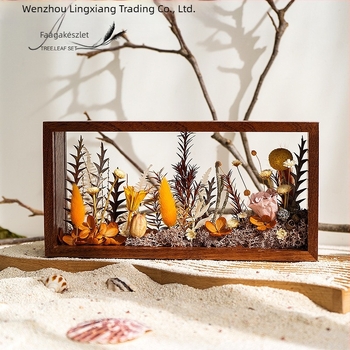 Lingxiang DIY Fotókeret Készlet Konzervált és Szárított Virágokhoz – Mágneses Anyag, Tömörfa Keret