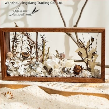 Lingxiang DIY Fotókeret Készlet Konzervált és Szárított Virágokhoz – Mágneses Anyag, Tömörfa Keret
