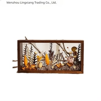 Lingxiang DIY Fotókeret Készlet Konzervált és Szárított Virágokhoz – Mágneses Anyag, Tömörfa Keret