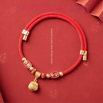 Kézzel szőtt nylonos háziállatnyakörv hosszú élet medállal, állítható, macskáknak és kutyáknak, kínai stílusú