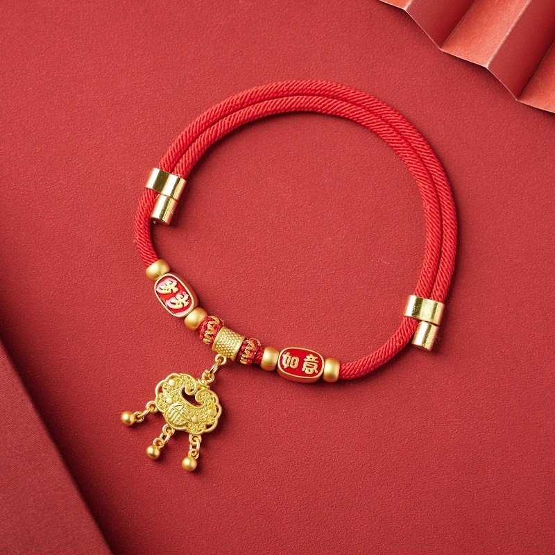 Kézzel szőtt nylonos háziállatnyakörv hosszú élet medállal, állítható, macskáknak és kutyáknak, kínai stílusú