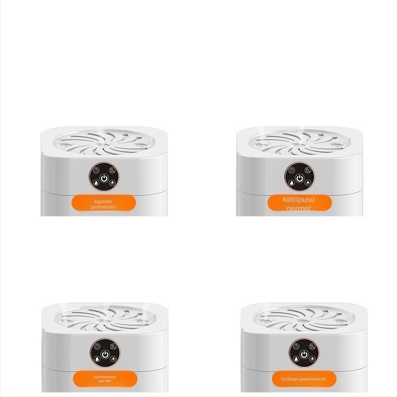 Hálószobai párásító csendes működéssel, 10 literes tartály, 3 párásító kimenet, aromaterápiás funkció, kikapcsolási védelem, száraz elemről működtethető, rozsdamentes ház