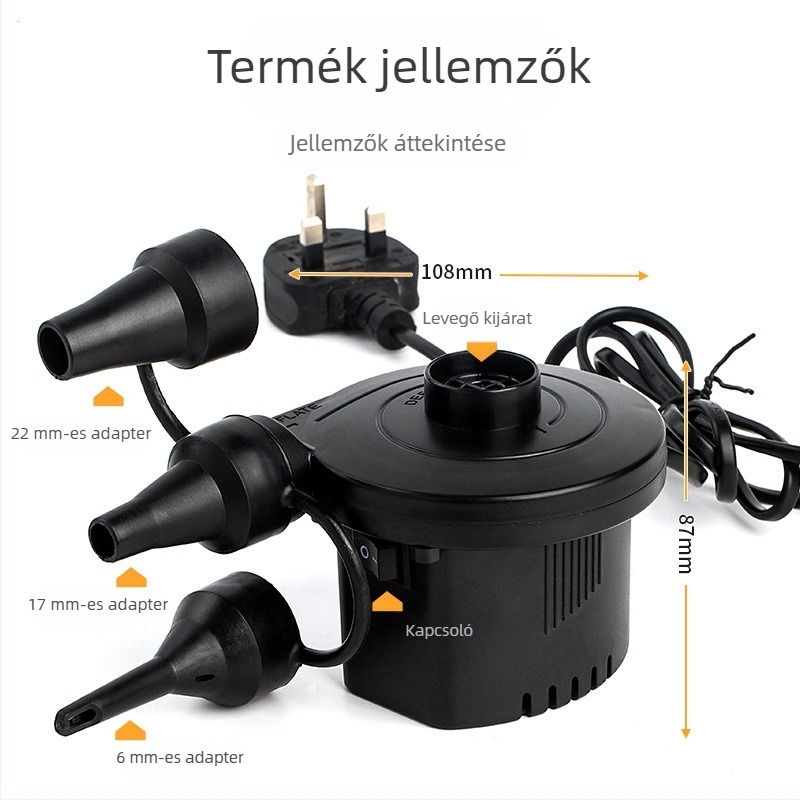 Elektromos medencés pumpa felfújható játékokhoz – felfújható matrac és gyermek úszógyűrűje