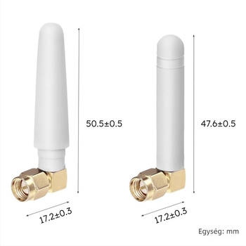 2.4 GHz omnidirekcionális antenna, 3 dBi nyereség, ragasztóoszlop formájú, autós DVR és LTE routerhez
