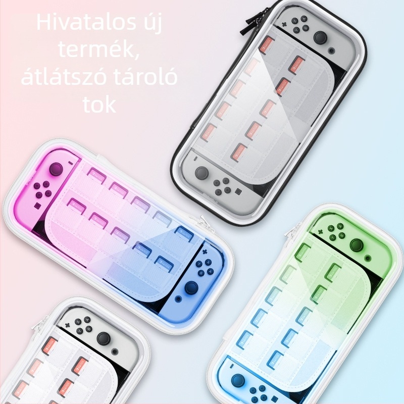 Nintendo Switch OLED védőtok és tároló táska – PC+EVA kemény héj, 1:1 valós készülék illeszkedés, teljes kiegészítő készlet