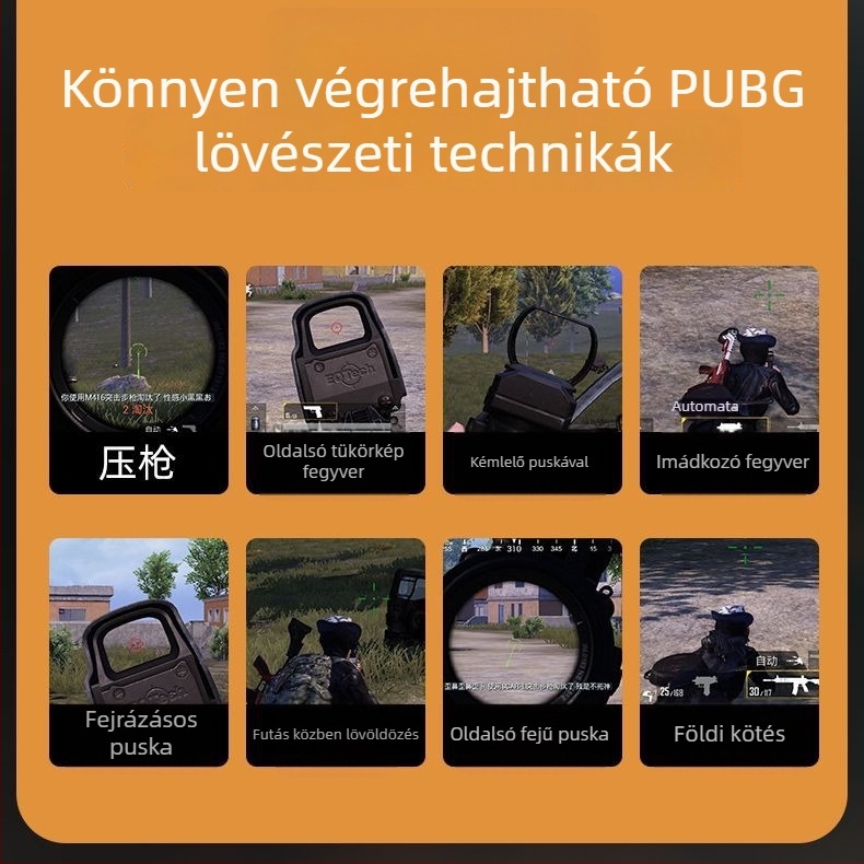 Vezeték nélküli tabletás játékvezérlő hatujjas tüzelés, automatikus tüzelés, erővisszajelzés, ABS+PC anyagból, 1 játékos, kompatibilis iPhone és Android