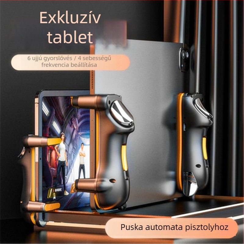 Vezeték nélküli tabletás játékvezérlő hatujjas tüzelés, automatikus tüzelés, erővisszajelzés, ABS+PC anyagból, 1 játékos, kompatibilis iPhone és Android