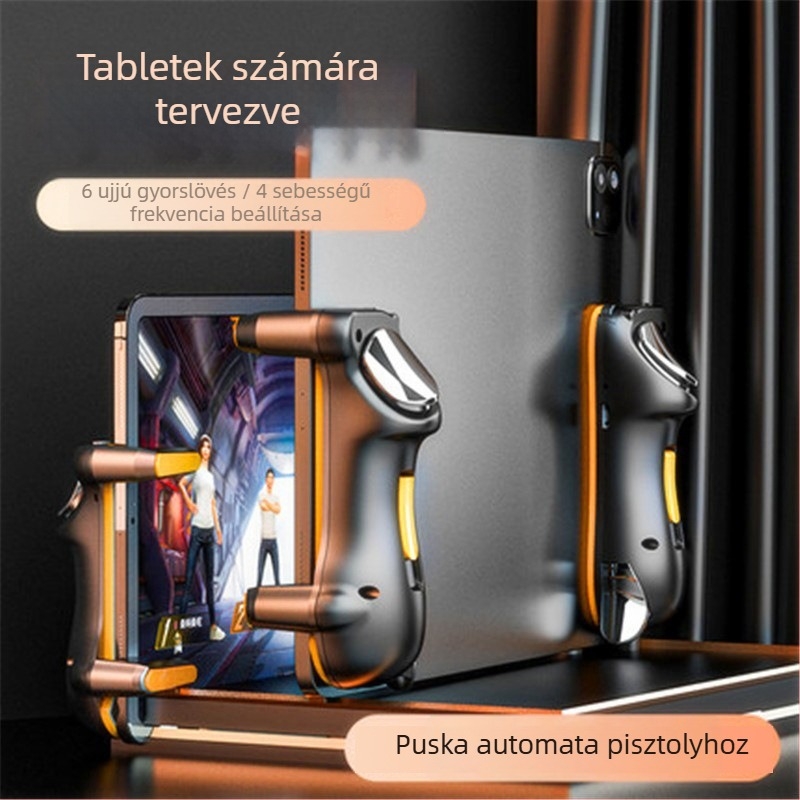 Vezeték nélküli tabletás játékvezérlő hatujjas tüzelés, automatikus tüzelés, erővisszajelzés, ABS+PC anyagból, 1 játékos, kompatibilis iPhone és Android