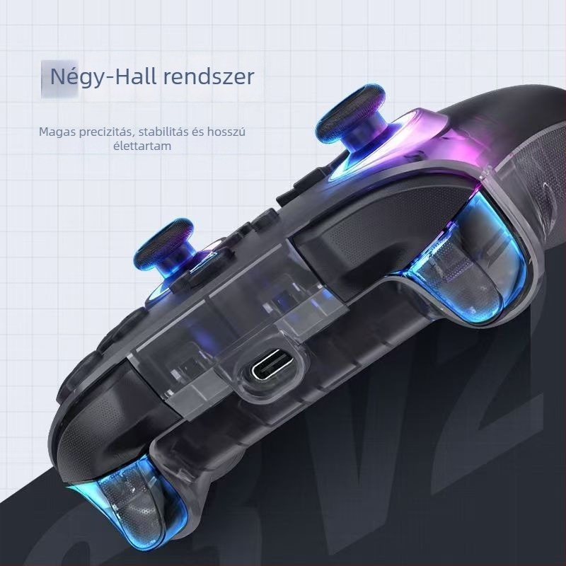 G3V2 hárommodos vezeték nélküli játékvezérlő Bluetooth- és USB-C-vel, Hall-szenzoros joystick és ravasz gombok PC-hez